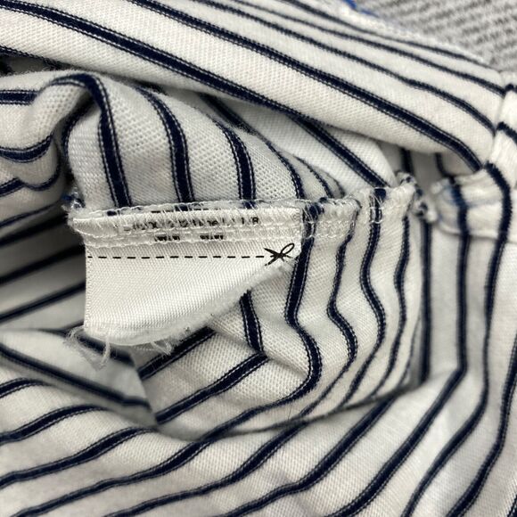 Polo Ralph Lauren Top Women's Medium White Blue Flowers and Stripes 3 /4 Sleeves - Picture 11 of 16